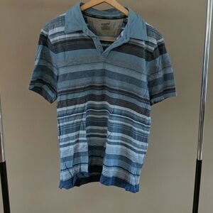 Alfani Striped Polo Shirt Blue